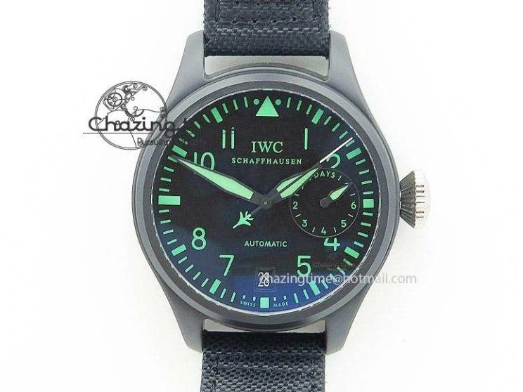 MIROTIME 0305 Aquatimer Chrono IW376702 SS BLS 1:1 Best Edition Black Dial on Black Rubber Strap A WellDesigned 7105